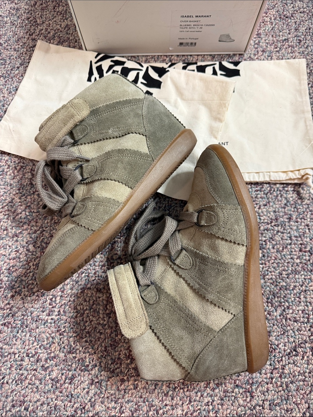 Isabel Marant Over Basket Bluebel Wedge Sneakers - Taupe - Picture 11 of 11
